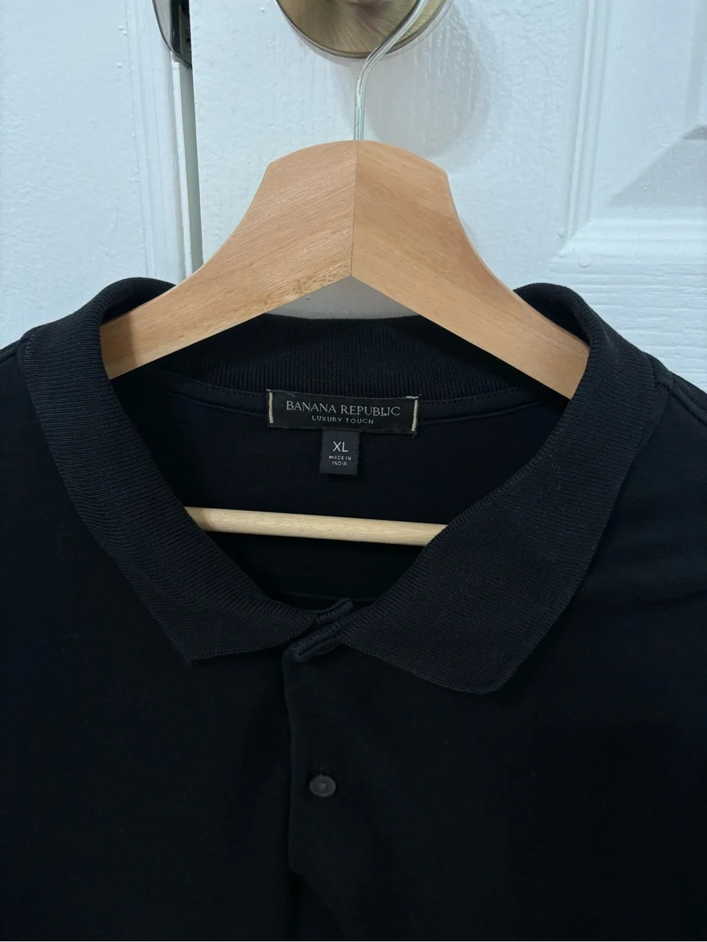 Banana Republic Men's Black Polo Shirt - Classic Short Sleeve 100% cotton